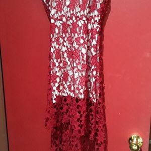 High Low Maroon Dress